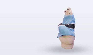 Dostluk günü parmağı Botswana bayrağı sağa bakıyor.