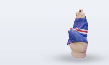 3d dostluk günü parmak Cape Verde bayrağı doğru görünüm veriyor