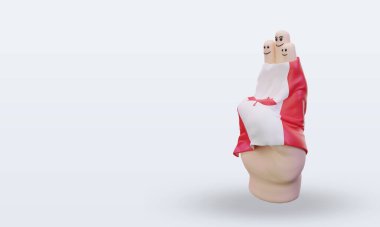 3d dostluk günü parmak Kanada bayrağı sağa bakıyor