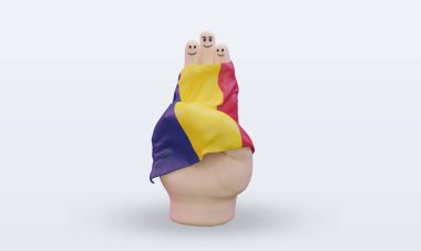 Arkadaşlık günü parmağı Çad bayrağını ön plana çıkarıyor