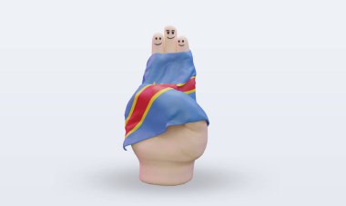 3D arkadaşlık günü Demokratik Kongo bayrağını ön plana çıkarıyor