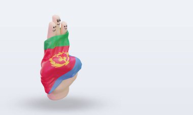 Dostluk günü parmağı Eritre bayrağı sola bakıyor.