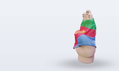 Arkadaşlık günü parmağı Eritre bayrağı sağa bakıyor.