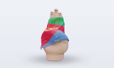 Dostluk günü parmağı Eritre bayrağını ön plana çıkarıyor.