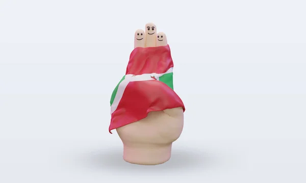 Friendship Day Finger Burundi Flag Rendering Front View — стокове фото