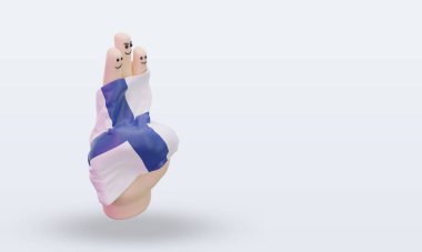 Arkadaşlık günü parmağı Finlandiya bayrağının sol görüşü