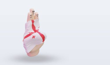 Arkadaşlık günü parmağı Gürcistan bayrağı sol görüşü yansıtıyor