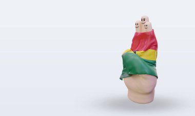 3D dostluk günü parmak Gana bayrağı doğru görünüm veriyor
