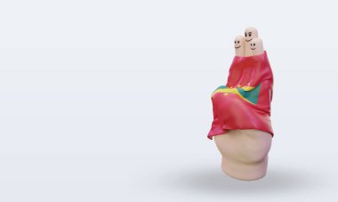 Arkadaşlık günü parmağı Grenada bayrağı sağa bakıyor.