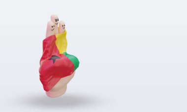 Arkadaşlık günü parmağı sol görüşü gösteren Gine bayrağı