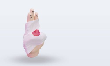 3d friendship day finger Japan flag rendering left view