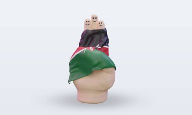 3d dostluk günü parmak Kenya bayrağı öne bakıyor