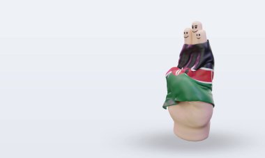 Arkadaşlık günü parmak Kenya bayrağı sağa bakıyor