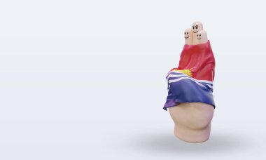 3d dostluk günü parmak Kiribati bayrağı sağa bakıyor