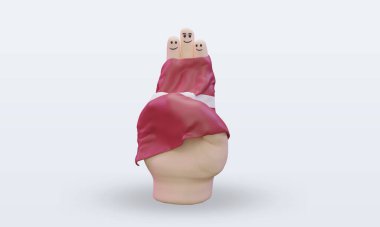 3D arkadaşlık günü parmak Letonya bayrağı ön görünümü