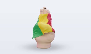 3d friendship day finger Mali flag rendering front view