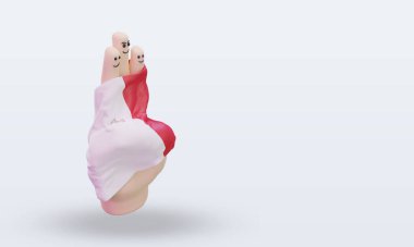 3d friendship day finger Malta flag rendering left view