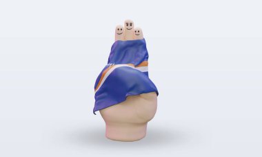 Dostluk günü parmağı Marshall Adaları bayrağı ön görünüm veriyor.