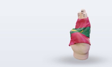 Dostluk günü parmak Moritanya bayrağı sağa bakıyor.