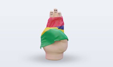 Dostluk günü parmağı Mauritius bayrağı öne bakıyor.