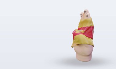 3D dostluk günü Karadağ bayrağı sağa bakıyor