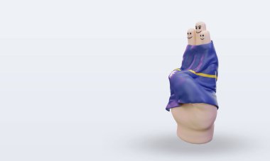 Arkadaşlık günü parmağı Nauru bayrağı sağa bakıyor.