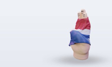 Dostluk günü parmağı Hollanda bayrağı sağa bakıyor.