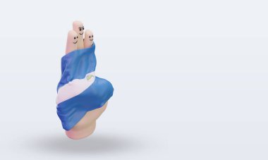 3d friendship day finger Nicaragua flag rendering left view