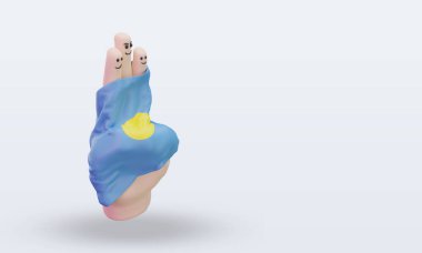 3d friendship day finger Palau flag rendering left view