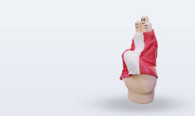 3d dostluk günü parmağı Peru bayrağını sağa döndürür