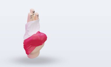 3d friendship day finger Poland flag rendering left view