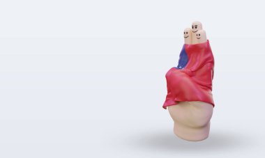 Dostluk günü parmağı Samoa bayrağı doğru görünüm veriyor