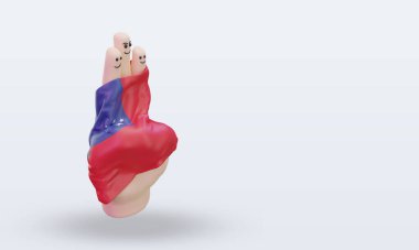 Dostluk günü parmağı Samoa bayrağı sol görüşü yansıtıyor