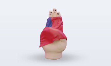 3d dostluk günü parmak Samoa bayrağı öne bakıyor