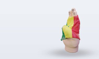 3d dostluk günü parmağı Senegal bayrağı doğru görünüm veriyor