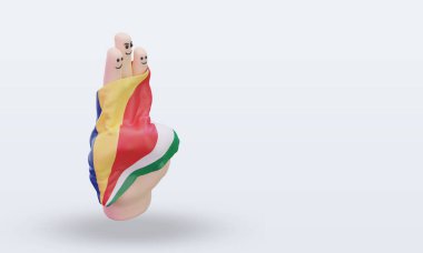3D arkadaşlık günü parmağı Seyşeller bayrağı sola bakıyor