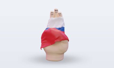 3d friendship day finger Slovakia flag rendering front view