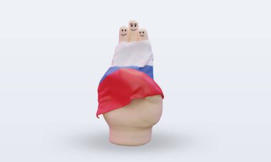 3d friendship day finger Slovenia flag rendering front view