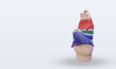 3D dostluk günü parmağı Güney Afrika bayrağı sağa bakıyor