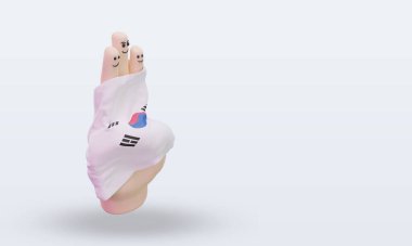 Arkadaşlık günü parmağı Güney Kore bayrağı sol görüşü yansıtıyor