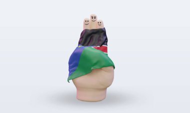 3D arkadaşlık günü parmağı Güney Sudan bayrağını ön plana çıkarıyor