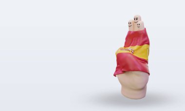 3d dostluk günü parmak İspanya bayrağı sağa bakıyor