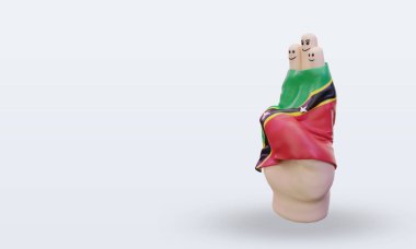 Dostluk günü parmağı St Kitts ve Nevis bayrağı sağa bakıyor.