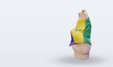 Dostluk günü parmağı St Vincent ve Grenadines bayrağı sağa bakıyor.