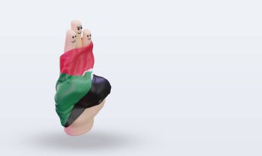 Arkadaşlık günü parmak Sudan bayrağı sol görüşü yansıtıyor