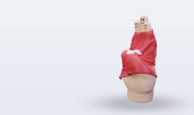 3D dostluk günü parmak İsviçre bayrağı sağa bakıyor