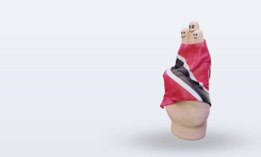 Arkadaşlık günü parmağı Trinidad ve Tobago bayrağı sağa bakıyor.