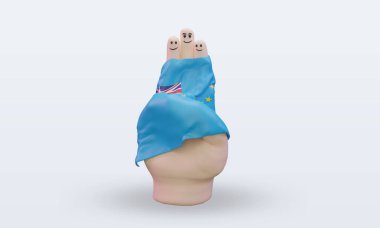 Arkadaşlık günü parmak Tuvalu bayrağı öne bakıyor.