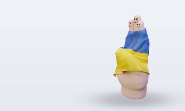 Arkadaşlık günü parmağı Ukrayna bayrağı sağa bakıyor