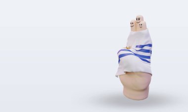 3d dostluk günü parmağı Uruguay bayrağı sağa bakıyor